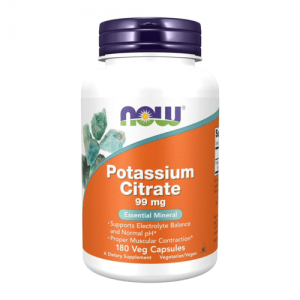 NOW Potassium Citrate Caps, 180vcaps