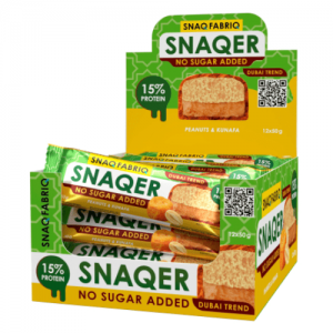 Батончик SNAQER, 50g (Арахисовый с хрустящим тестом), 50g