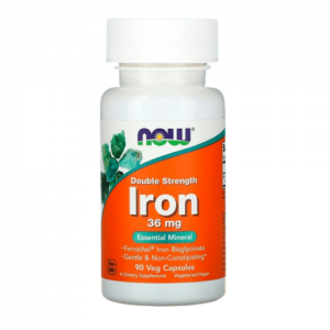 NOW Iron 36mg Ferrochel, 90vcaps