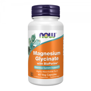 NOW Magnesium Glycinate with BioPerine, 60vcaps